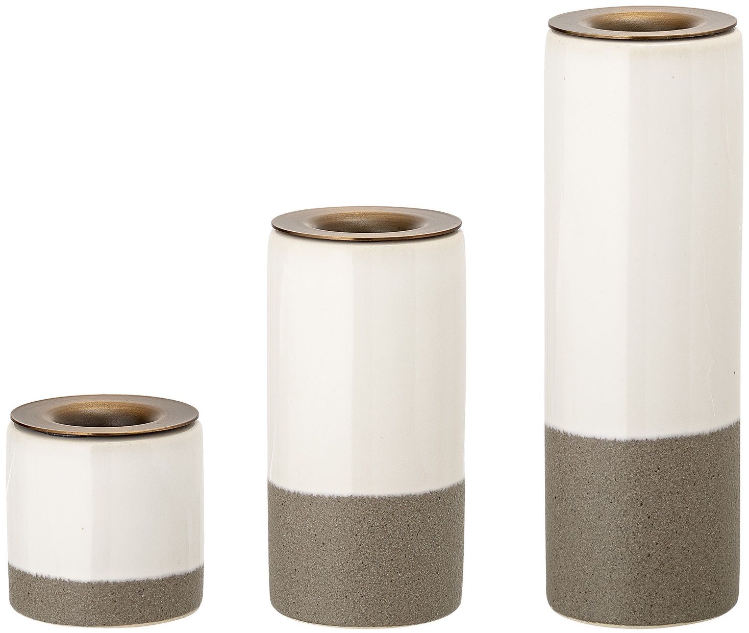 Świeczniki metalowe białe 5x16 cm – obraz-1