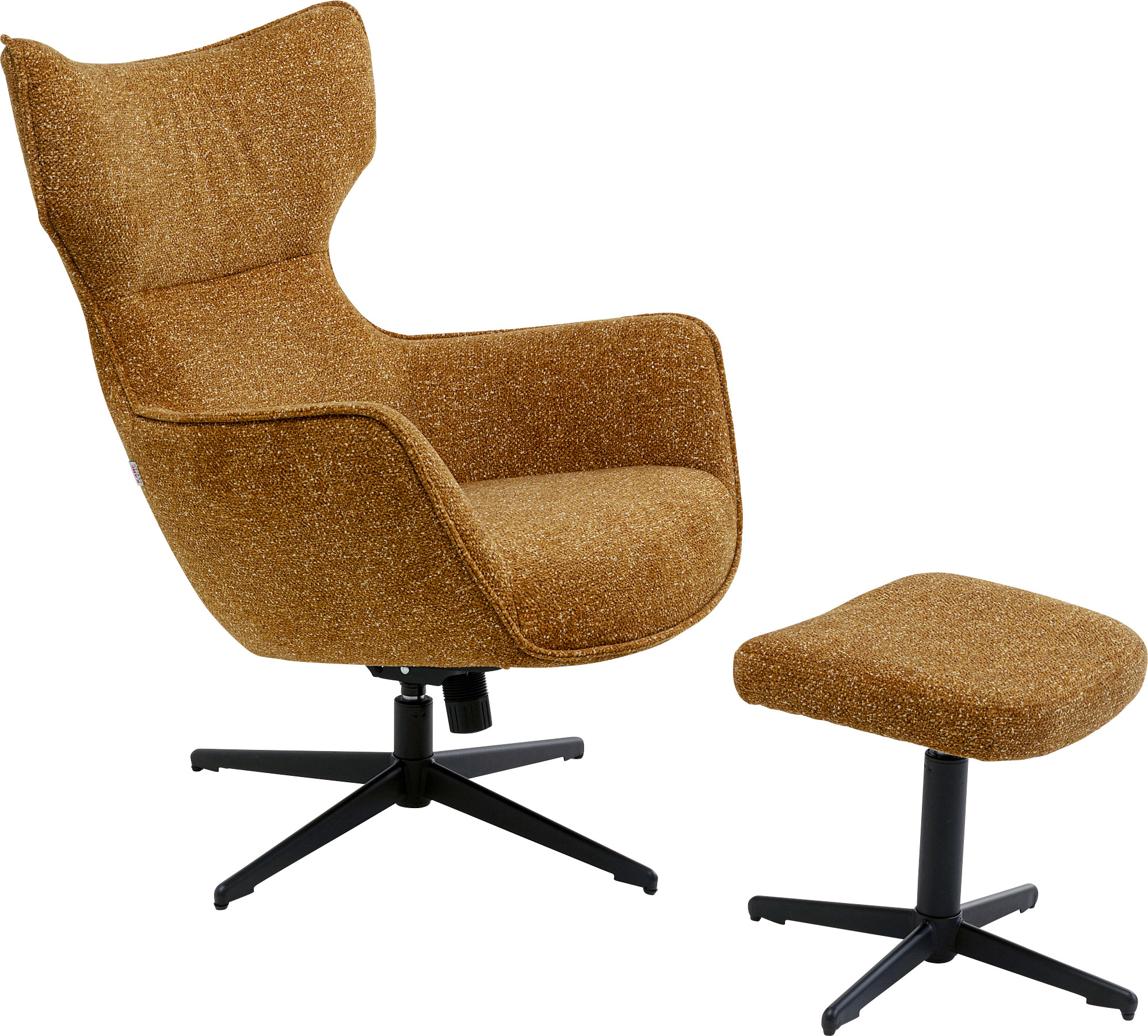 Sillón giratorio + Taburete Jules Amarillo – Imagen-1.