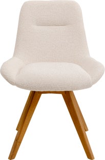 Snurrstol Broadway - Cream Bouclé/Trä – bild-1.