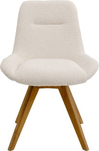 Snurrstol Broadway - Cream Bouclé/Trä – bild-1.