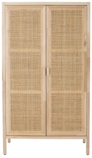 Szafa 2-drzwiowa drewno egzotyczne gamhar i rattan 85x150 cm – obraz-1