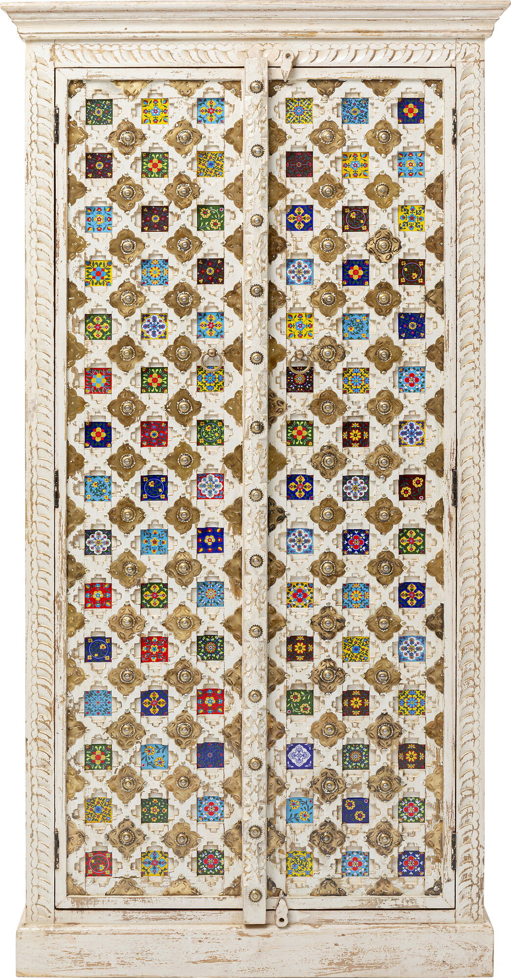 Szafa dwudrzwiowa drewniana kolorowa 90x40 cm – obraz-1