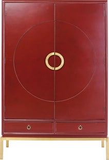 Szafa dwudrzwiowa czerwona 180x120 cm – obraz-1