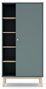 Szafa 1 drzwiowa z półkami zielona 90x180 cm sosna – obraz-1