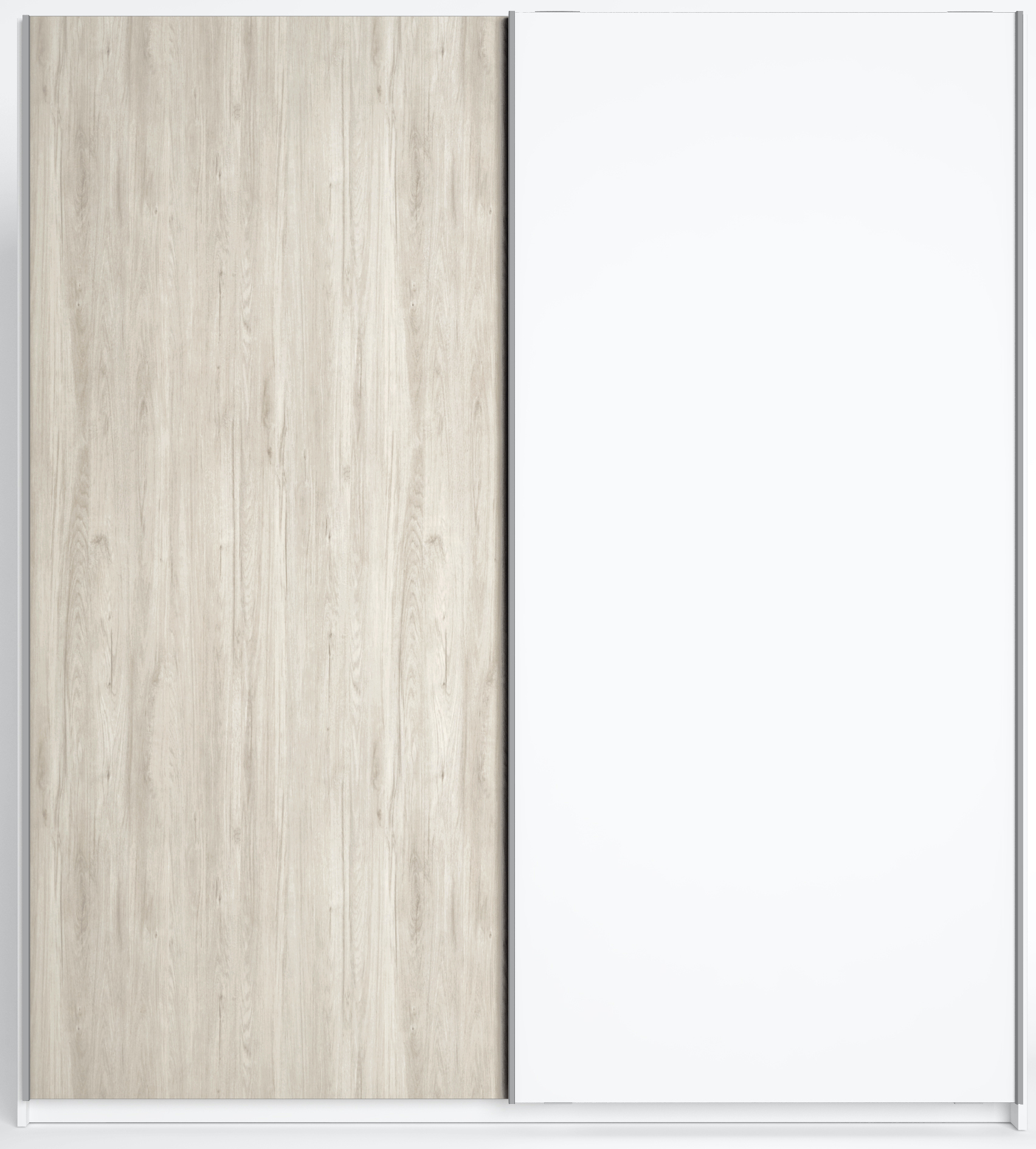 Szafa nowoczesna drzwi przesuwne 182x201 cm biało-naturalna mat – obraz-1
