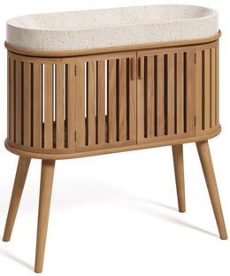 Szafka łazienkowa z umywalką drewniana 90x40 cm – obraz-1