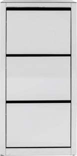 Szafka na buty szklana otwierana z 3 przegrodami srebrny – obraz-1