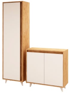 Szafka na buty Omninde 80x100 cm biała – obraz-1