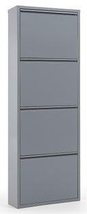 Szafka na buty metalowa szara z 4 przegrodami – obraz-1