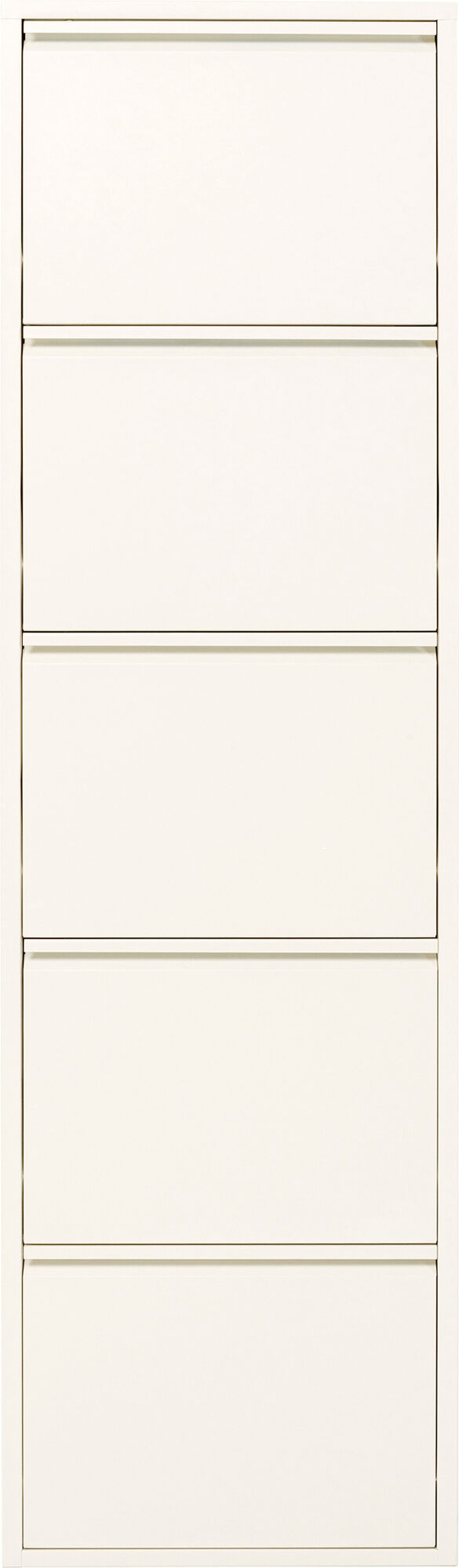 Zapatero Caruso de acero crema 5 compartimentos 50x173cm – Imagen-1.