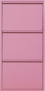 Szafka na buty stalowa różowa 3 przegródki 50x104 cm – obraz-1