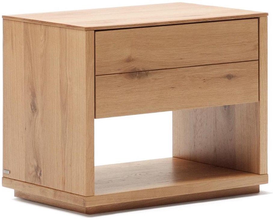 Szafka nocna płyta mdf fornir dębowy naturalny 60x50 cm – obraz-1