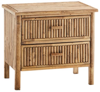 Szafka nocna drewno bambusowe boho 2 szuflady 59x39 cm – obraz-1
