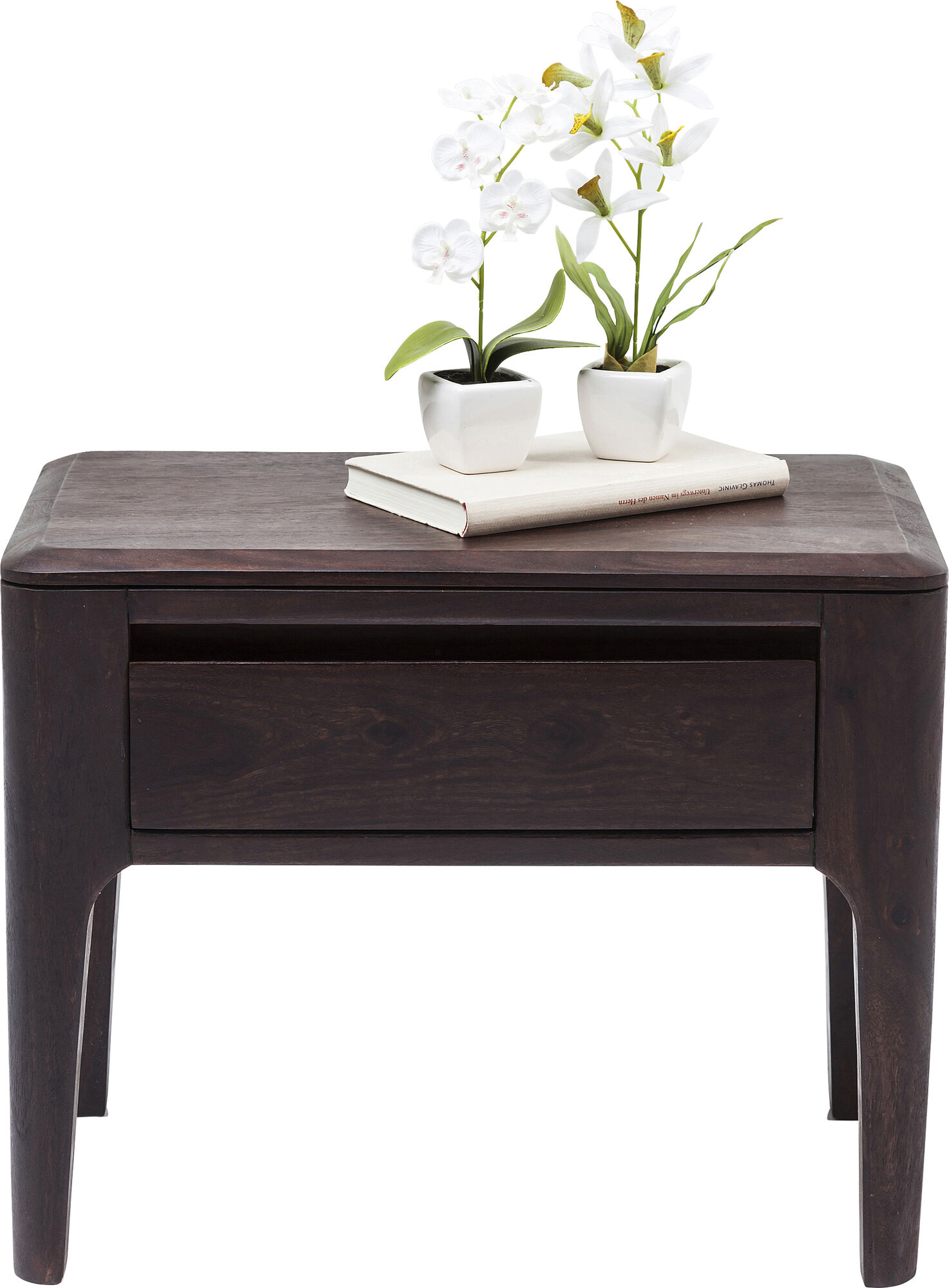 Szafka nocna brązowa drewno sheesham 50x30 cm  – obraz-1