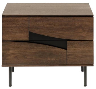 Szafka nocna drewniana metalowa brązowa 60x40 cm – obraz-1