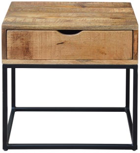 Bardzo stylowa szafka nocna z drewna brązowego o nowoczesnym wyglądzie – grafika-1.