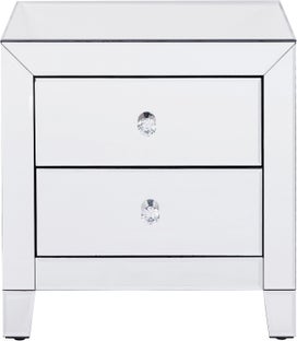 Sängbord Luxury - Byrå Spegelglas, 2 Lådor – bild-1.