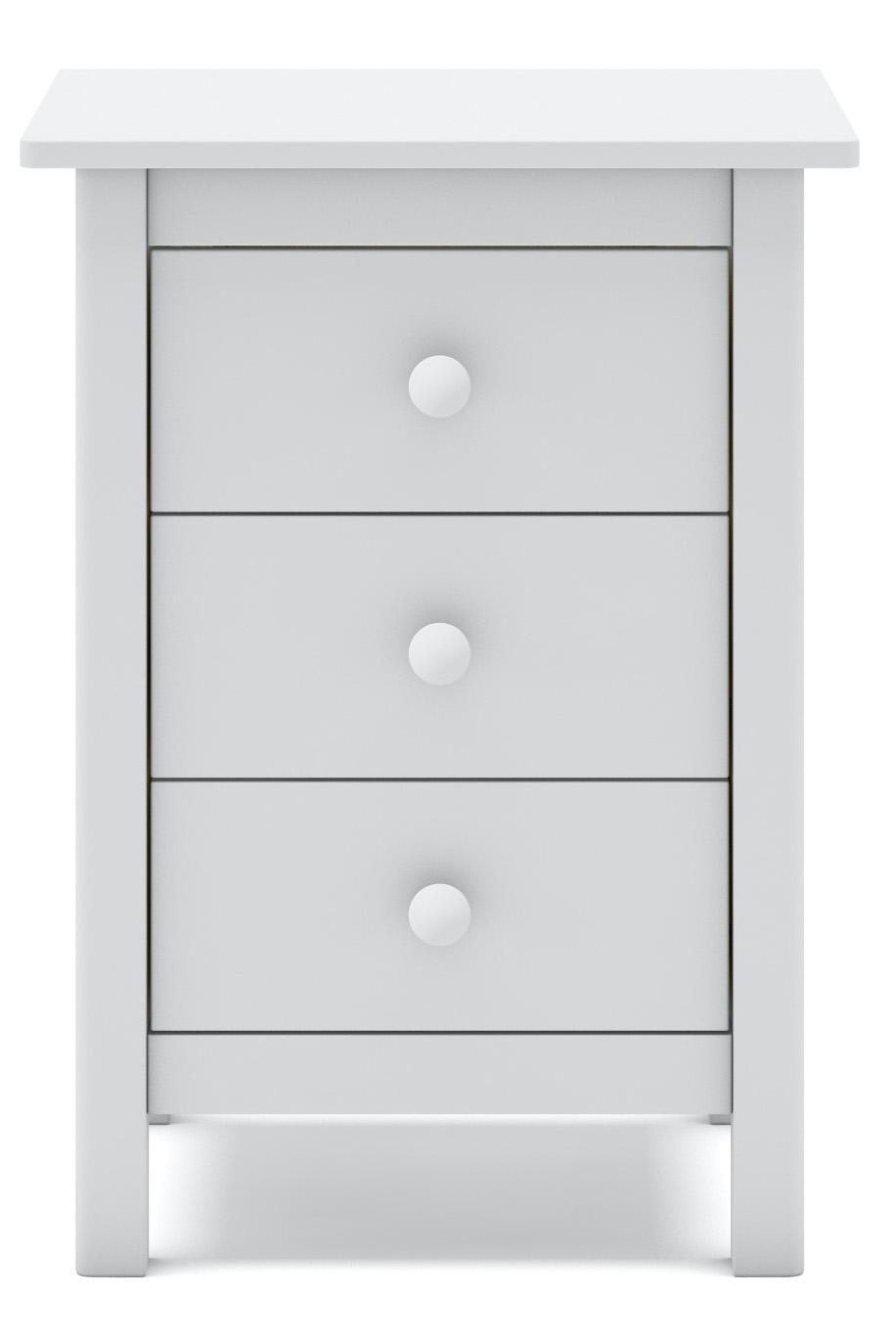 Szafka nocna 3 szuflady biała 46x65 cm sosna  – obraz-1