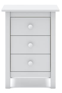 Szafka nocna 3 szuflady biała 46x65 cm sosna – obraz-1