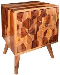 Nocna szafka z drewna sheesham ciemnobrązowa styl nowoczesny – grafika-1.