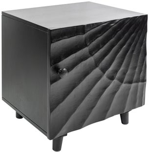 Stylowa czarna szafka nocna drewniana Invicta Interior do sypialni – grafika-1.