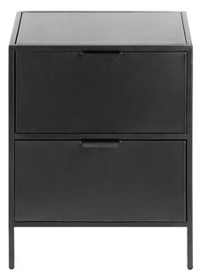 Szafka nocna metalowa czarna 2 szuflady 40x35 cm – obraz-1