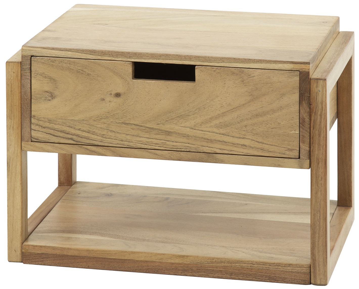 Szafka nocna wisząca z drewna akcjowego szuflada i półka 39x25 cm – grafika-1.