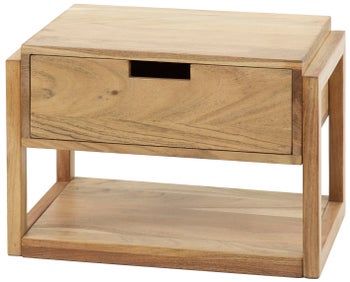 Szafka nocna wisząca z drewna akcjowego szuflada i półka 39x25 cm – grafika-1.