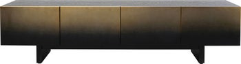 Szafka RTV 4-drzwiowa czarno-złota front stal nierdzewna 180x45 cm – obraz-1