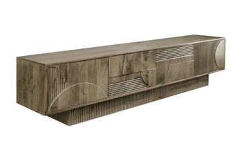 Szafka RTV Art Deco 200 cm 3D drewno mango szara – grafika-1.