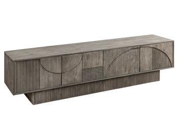 Szafka RTV ART DECO 200 cm drewno mango 3D, efekt dymiony szary – grafika-1.