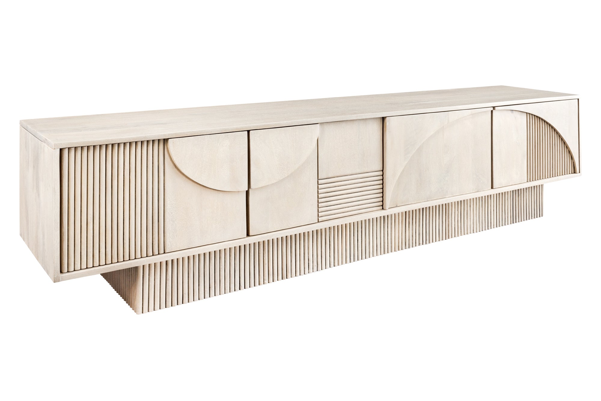 Szafka RTV ART DECO 200cm 3D drewno mango bielone – grafika-1.