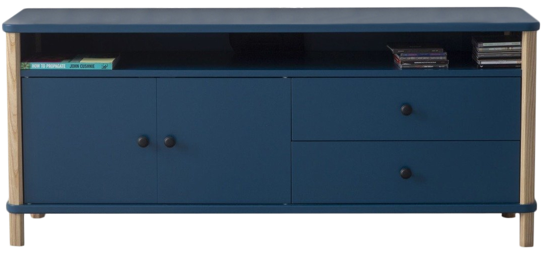 Szafka RTV Ashme 140x60 cm petrol – obraz-1