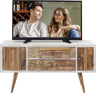 Szafka RTV Davos 120x65 cm biało-naturalna – grafika-1.