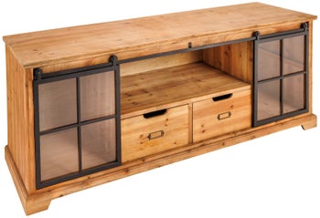 Szafka RTV do salonu korpus drewno jodłowe naturalne 160x62 cm – grafika-1.