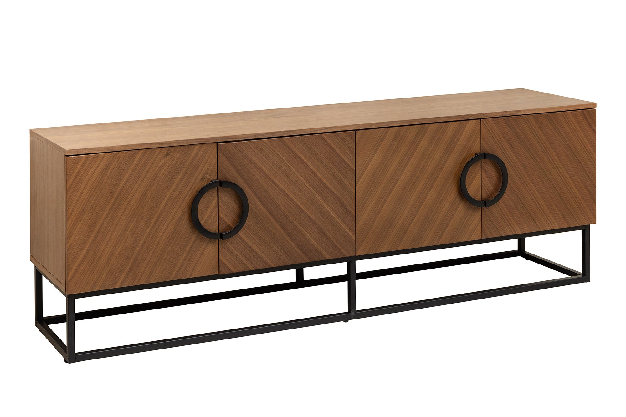 Szafka RTV Grandezza 180 cm kolor orzech nogi czarne – grafika-1.