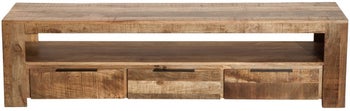 Szafka RTV z półką i szufladami w kolorze naturalnym z drewna styl nowoczesny – grafika-1.