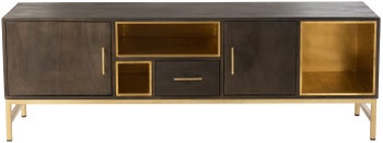 Szafka RTV Janis 180x60 cm brązowo-złota – obraz-1