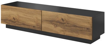 Szafka RTV Livo 160x40 cm antracytowa - front dąb wotan – obraz-1