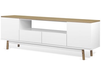 Szafka RTV Lyon 182x62 cm blat fornir dębowy – obraz-1