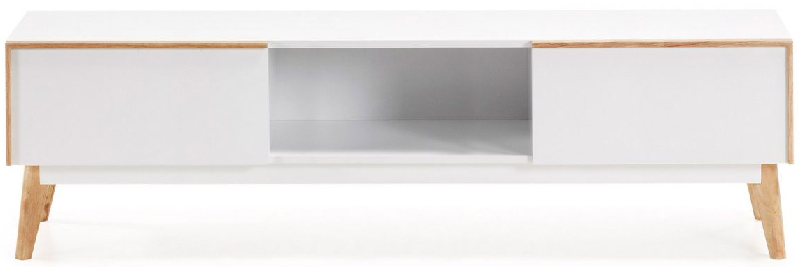Szafka RTV biała drewniana 150cm – obraz-1