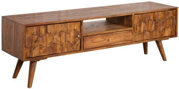 Szafka RTV z drewna sheesham ciemnobrązowa w nowoczesnym stylu – grafika-1.