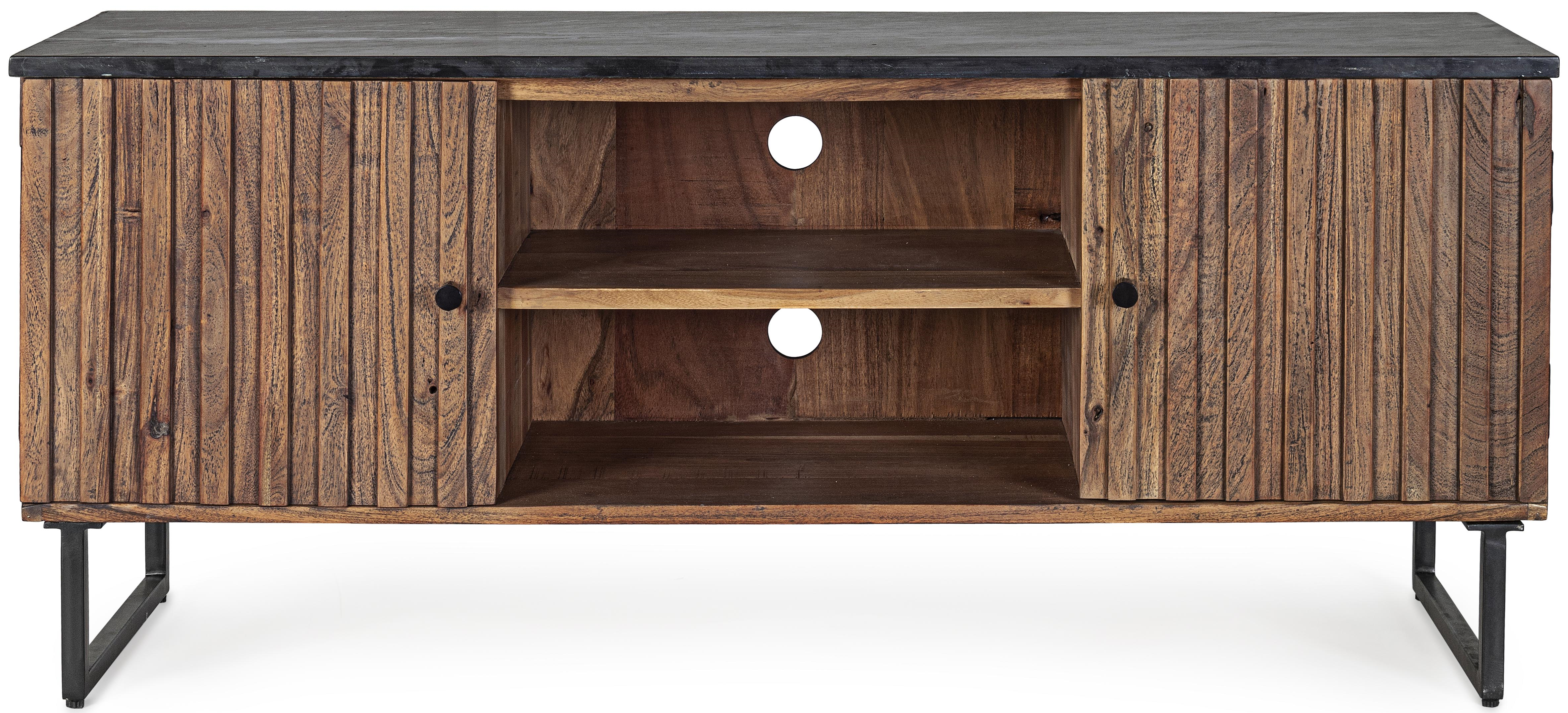 Szafka RTV Norfolk 130x60 cm drewniana  – obraz-1