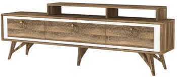 Szafka RTV Rosso 180x63 cm orzechowo-biała – obraz-1