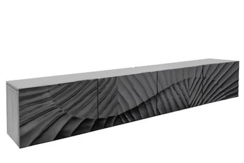 Szafka RTV SCORPION 200cm 3D wisząca czarne drewno mango – grafika-1.