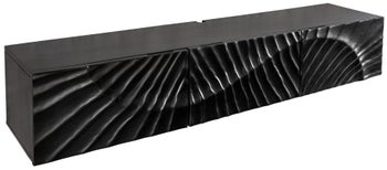 Szafka RTV wisząca do salonu czarna z drewna mango styl nowoczesny – grafika-1.