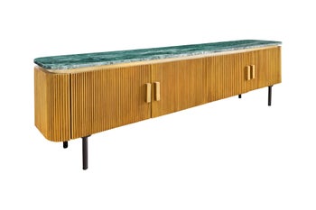 Szafka RTV VENEZIANO 160 cm drewno mango, blat marmurowy – grafika-1.