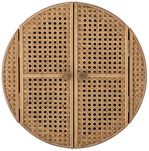 Szafka wisząca boho naturalna okrągła Ø45 cm – obraz-1