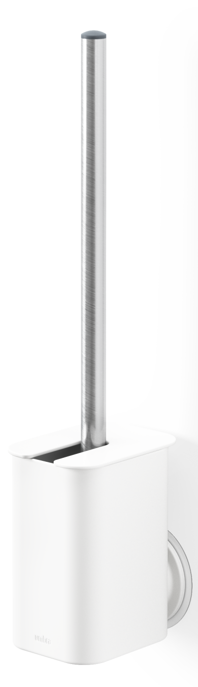 Szczotka do WC biała z przyssawka 11x43 cm – obraz-1