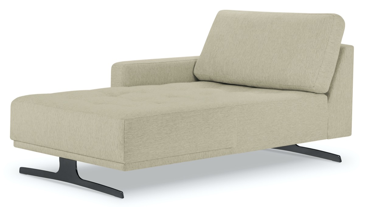 Szezlong beżowy nogi czarne 100x164 cm – obraz-1